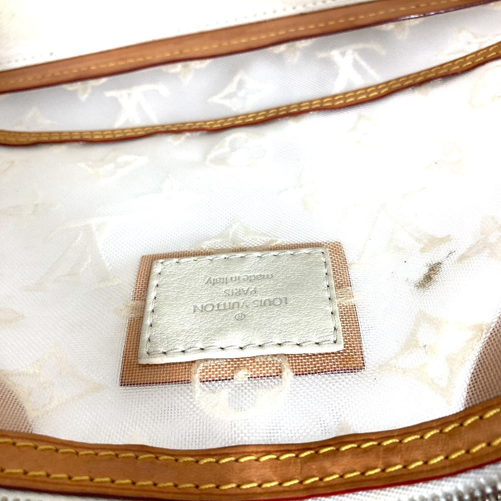 LOUIS VUITTON M40699 Transparency Monogram Lockit Tote Bag, Embroidered, Clear, Mesh Hand Bag Leather / Nylon White Used