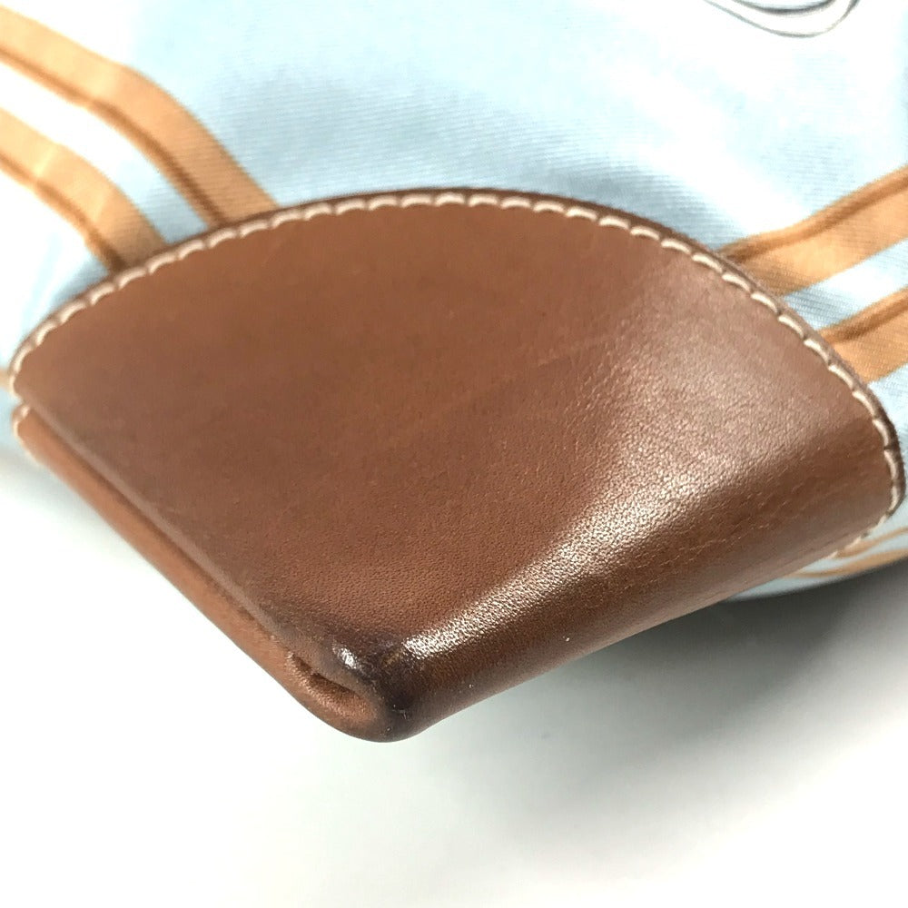HERMES Brides de Gala Silky City PM Silky City PM Crossbody bag with pouch Shoulder Bag silk / Leather Light blue/Brown Used