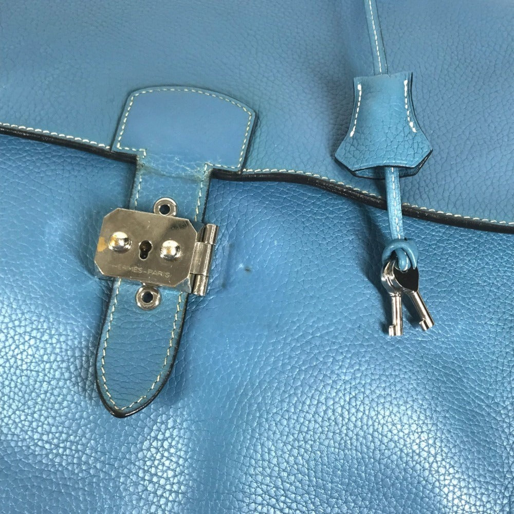 HERMES Sac à de Peches 38 Sac à de Peches 38 Handbag, flap briefcase, document bag Business bag Taurillon Clemence Blue gene blue/SilverHardware Used