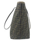 FENDI 8BH185 Zucca logo Bag Tote Bag shawl Shoulder Bag PVC/Leather Brown/purple Used