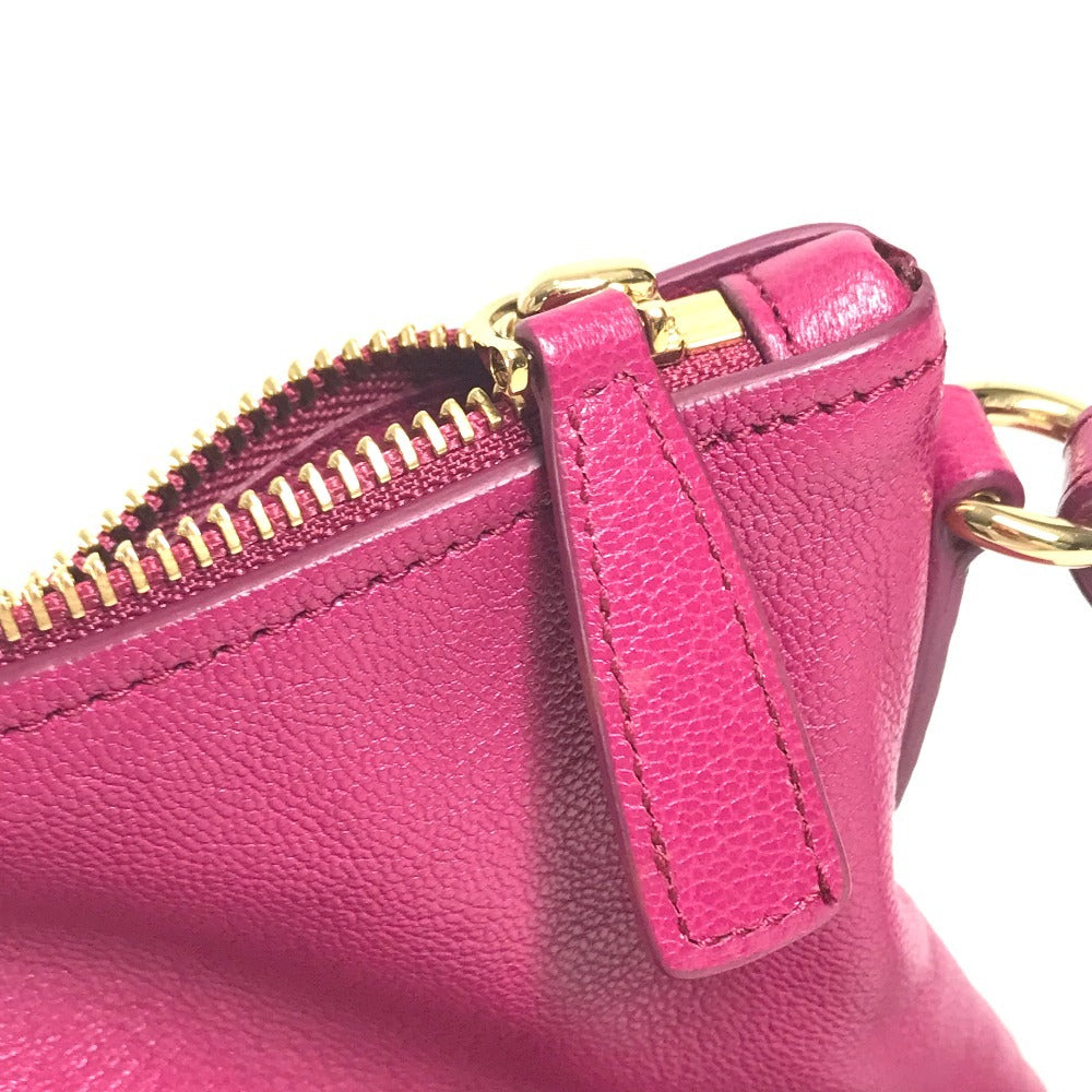 Salvatore Ferragamo Logo Gancini 2-Way Bag: Crossbody Bag, Handbag, Tote Bag Shoulder Bag Leather Purple Based/Pink Based Used