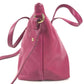Salvatore Ferragamo Logo Gancini 2-Way Bag: Crossbody Bag, Handbag, Tote Bag Shoulder Bag Leather Purple Based/Pink Based Used
