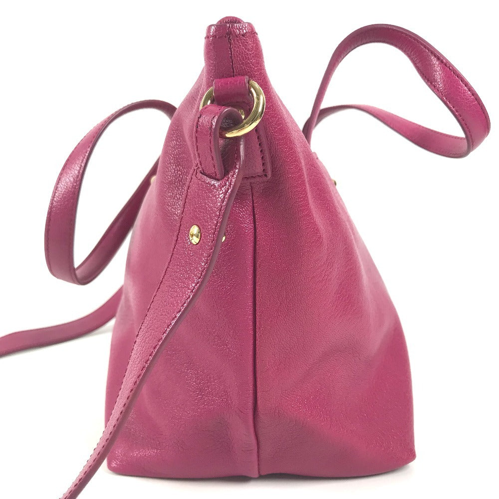 Salvatore Ferragamo Logo Gancini 2-Way Bag: Crossbody Bag, Handbag, Tote Bag Shoulder Bag Leather Purple Based/Pink Based Used