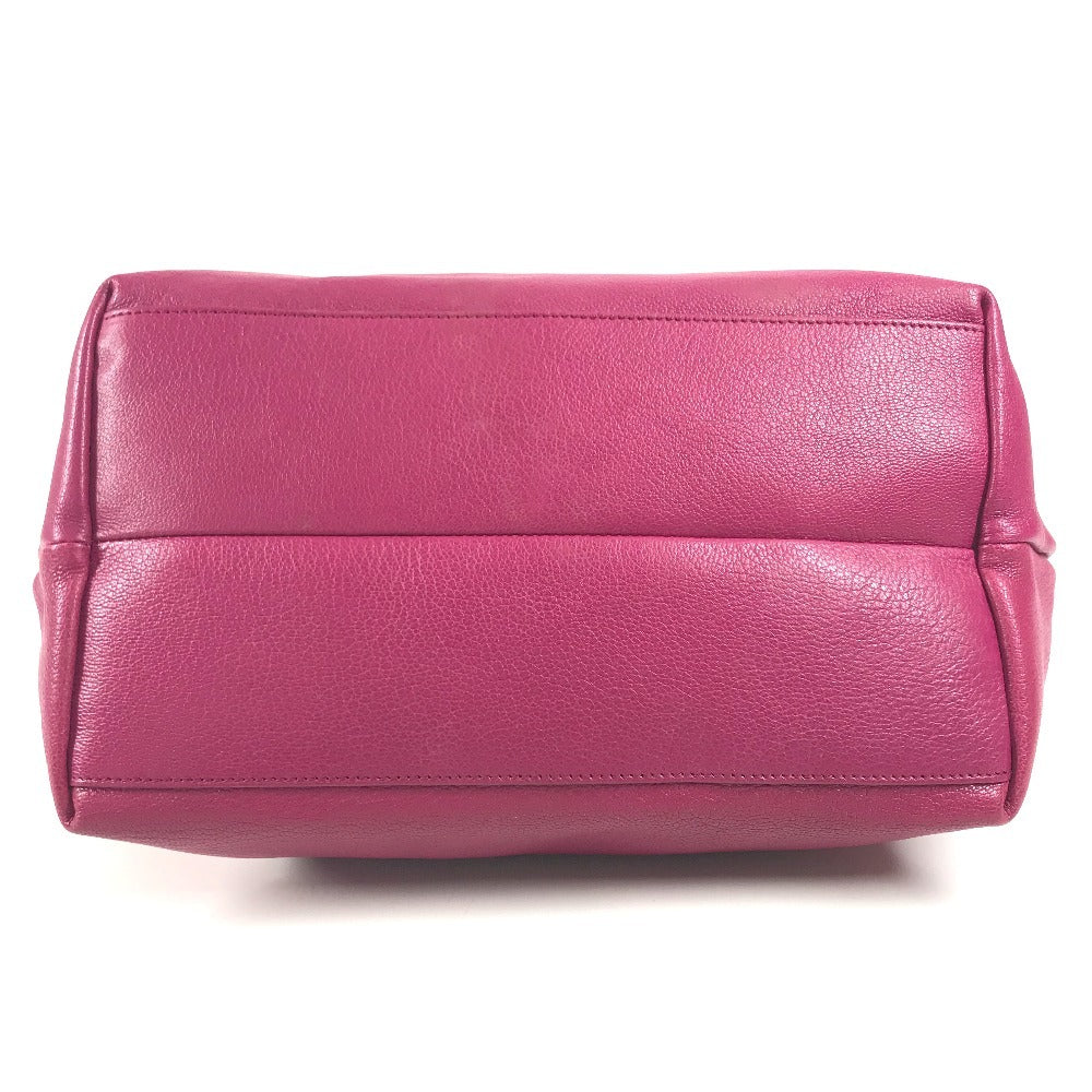 Salvatore Ferragamo Logo Gancini 2-Way Bag: Crossbody Bag, Handbag, Tote Bag Shoulder Bag Leather Purple Based/Pink Based Used