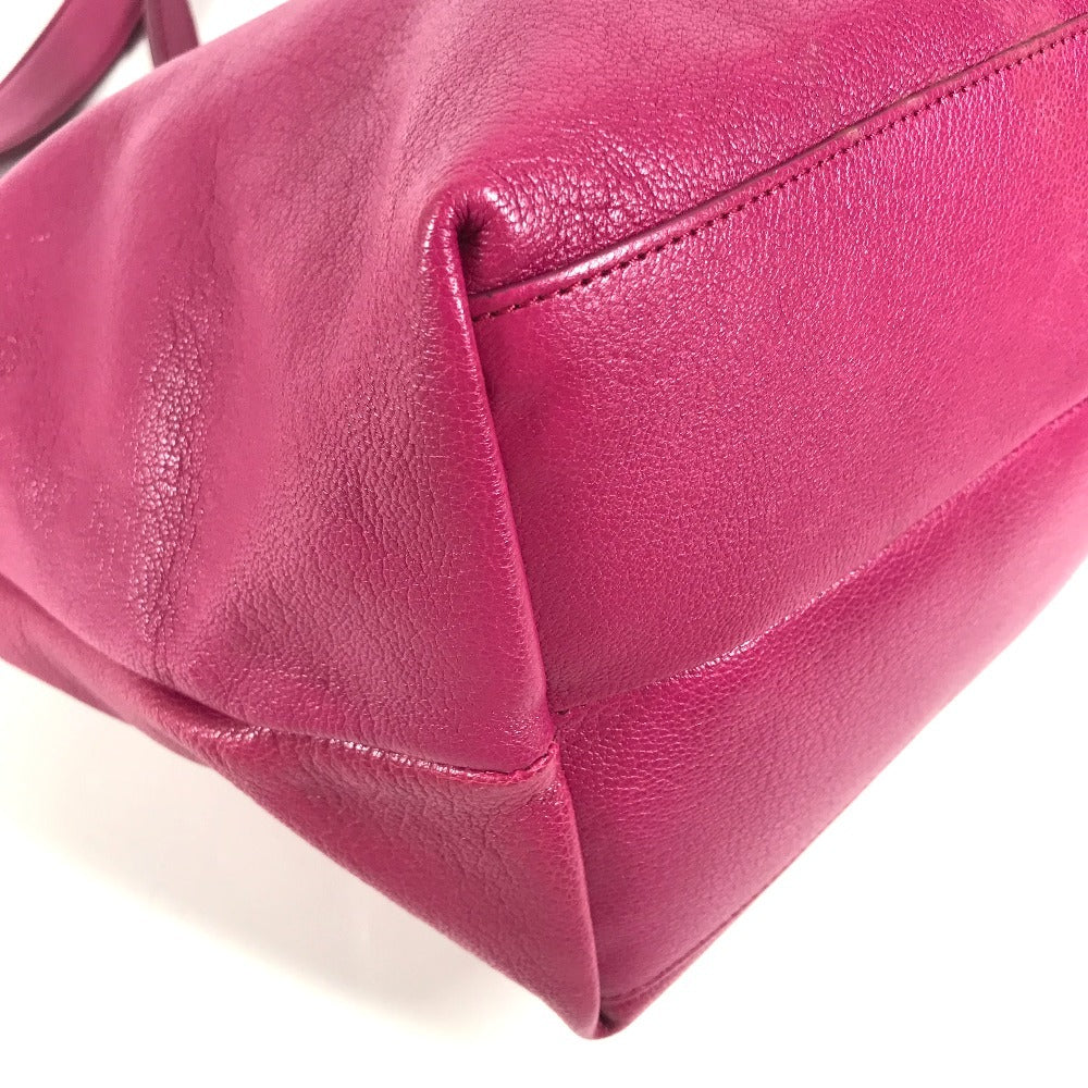 Salvatore Ferragamo Logo Gancini 2-Way Bag: Crossbody Bag, Handbag, Tote Bag Shoulder Bag Leather Purple Based/Pink Based Used