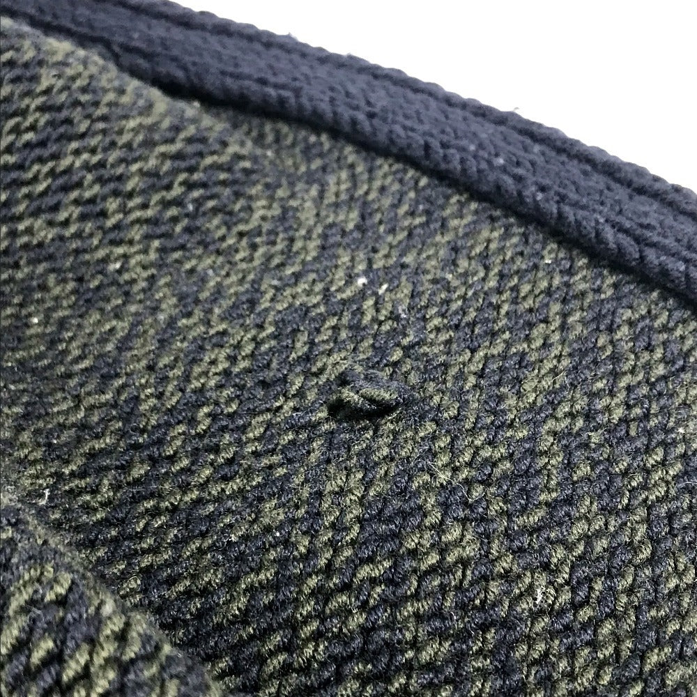 HERMES Zip-up zipper Jacket, Outerwear, Long-sleeved Top apparel knit wool Green/Navy Used