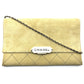 CHANEL CHANEL Logo Matelasse Flap Single Chain Shoulder Bag in Beige Suede with Gold Hardware