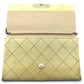 CHANEL CHANEL Logo Matelasse Flap Single Chain Shoulder Bag in Beige Suede with Gold Hardware