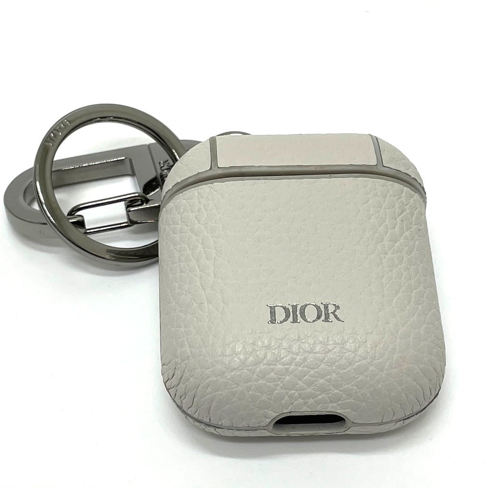 Dior 2PUKH190YUZ Logo Earphone Case for AirPods, Leather Accessory Case, Unisex, Off-White