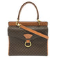 CELINE Macadam One-Handle Bag, 2-Way Handbag/Shoulder Bag, PVC/Leather, Women's, Brown
