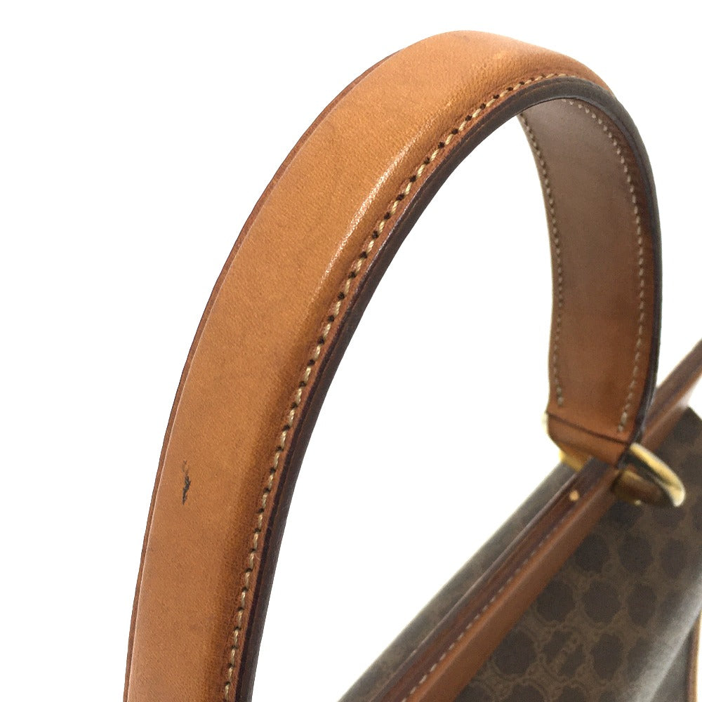 CELINE Macadam One-Handle Bag, 2-Way Handbag/Shoulder Bag, PVC/Leather, Women's, Brown
