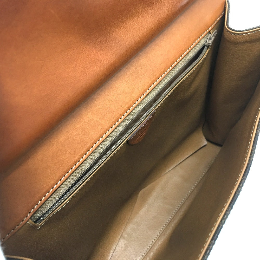 CELINE Macadam One-Handle Bag, 2-Way Handbag/Shoulder Bag, PVC/Leather, Women's, Brown