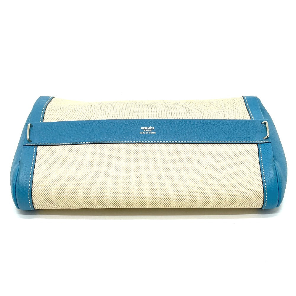 HERMES Equi Pouch Bag Second Bag Clutch Bag Toile H Women's Blue Paradise Blue