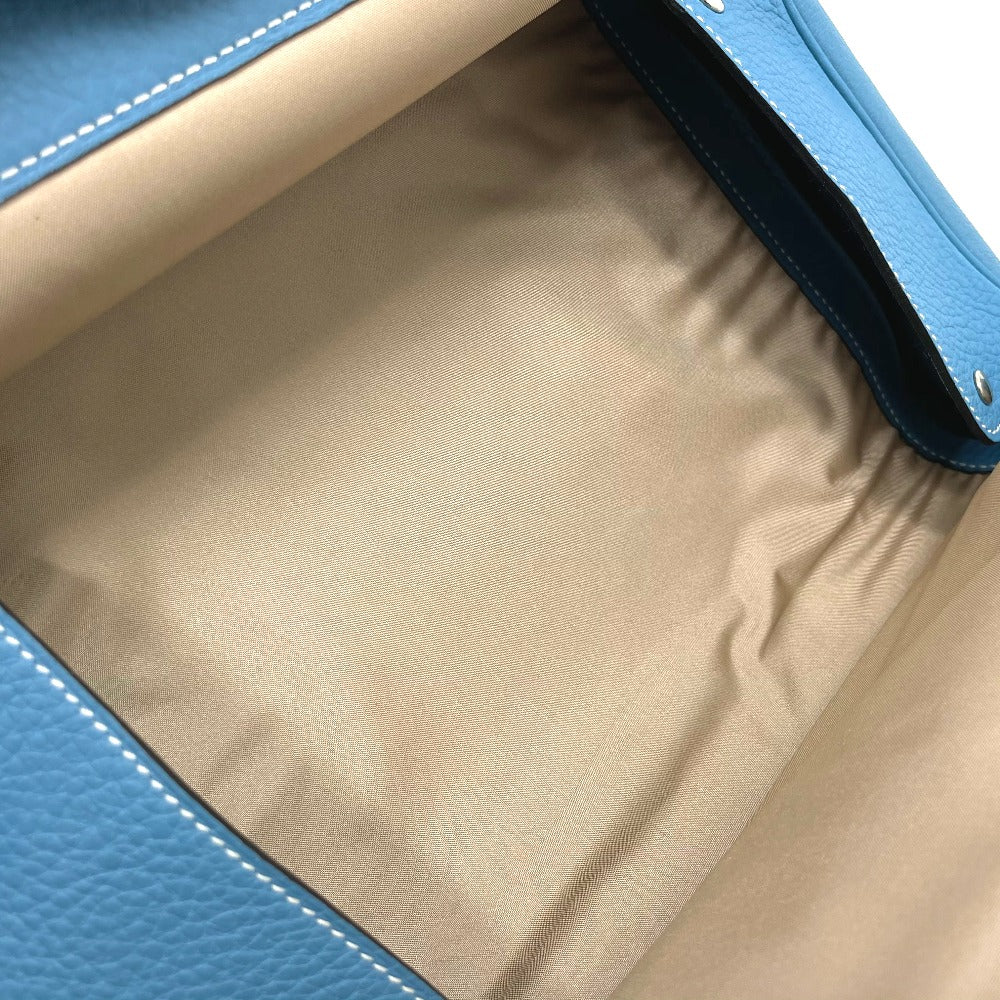 HERMES Equi Pouch Bag Second Bag Clutch Bag Toile H Women's Blue Paradise Blue