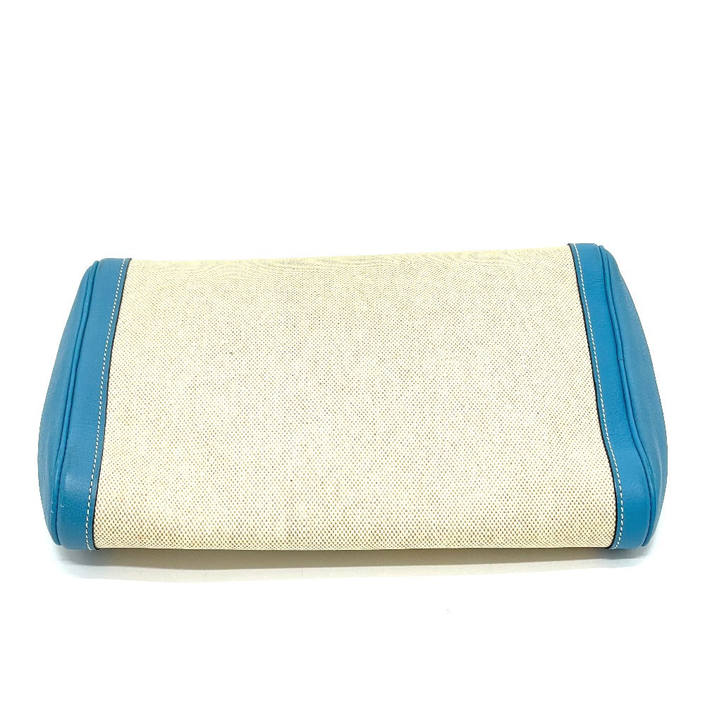 HERMES Equi Pouch Bag Second Bag Clutch Bag Toile H Women's Blue Paradise Blue