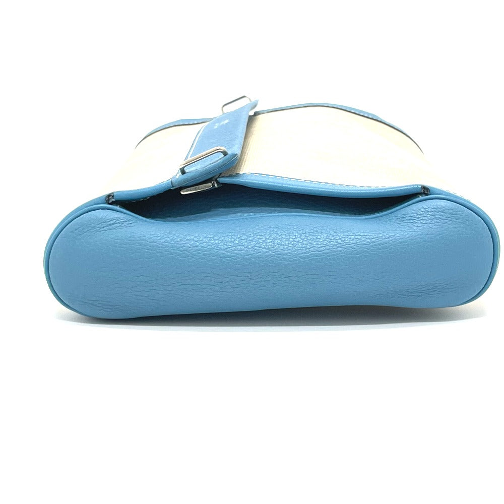 HERMES Equi Pouch Bag Second Bag Clutch Bag Toile H Women's Blue Paradise Blue