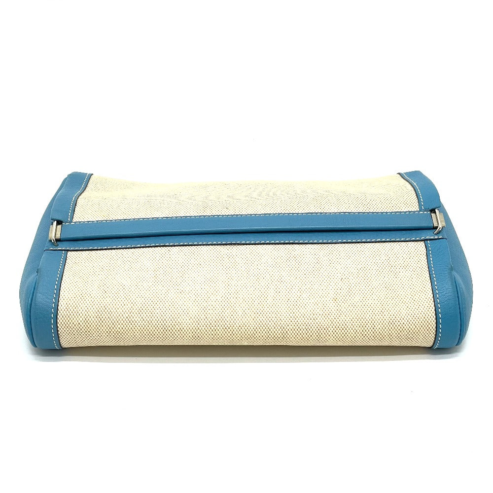 HERMES Equi Pouch Bag Second Bag Clutch Bag Toile H Women's Blue Paradise Blue