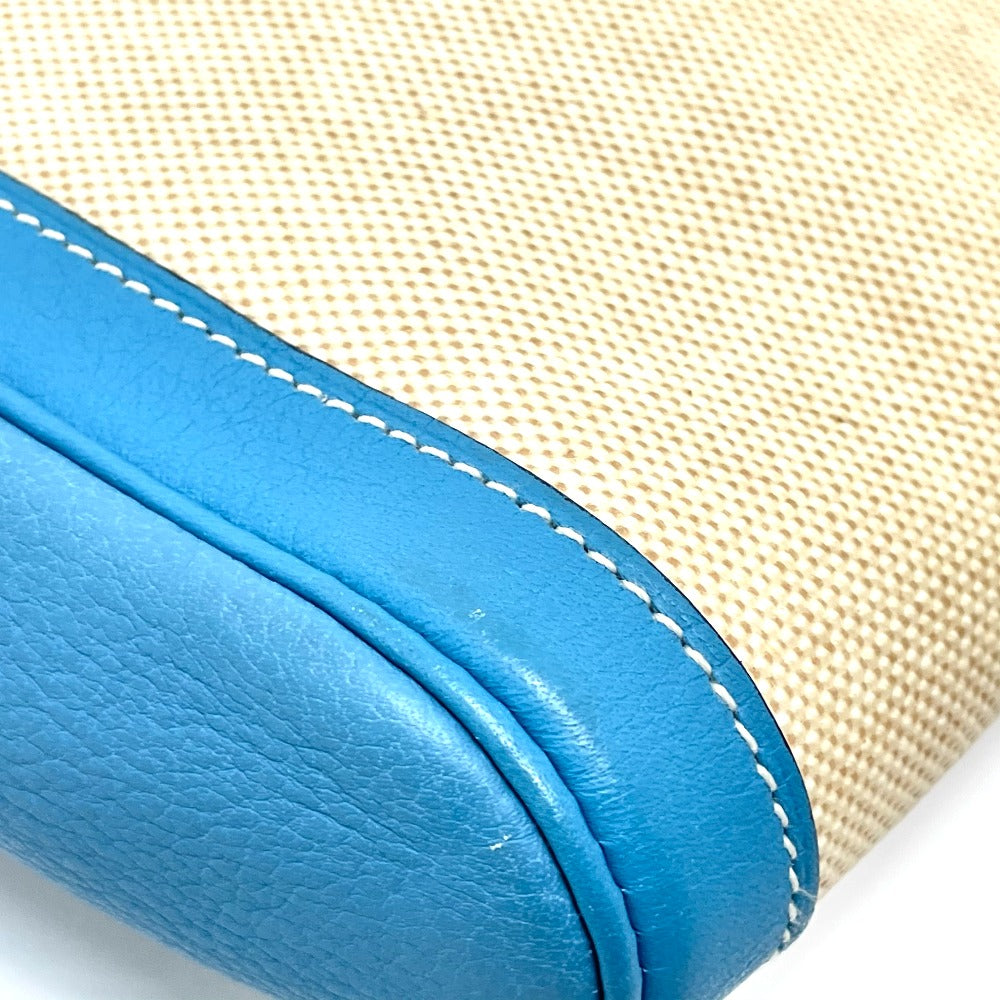 HERMES Equi Pouch Bag Second Bag Clutch Bag Toile H Women's Blue Paradise Blue