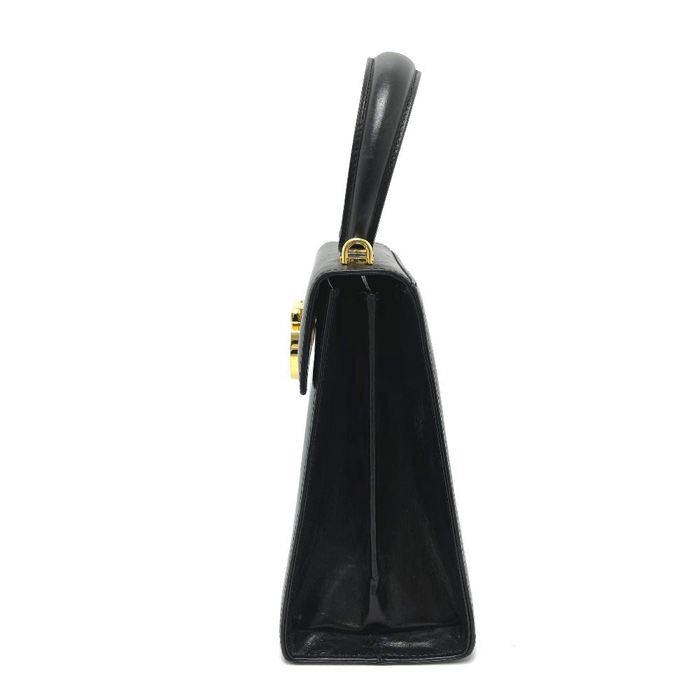 Salvatore Ferragamo BX-212193 Gancini Square Bag, 2-Way Handbag/Shoulder Bag, Leather, Black, Women's