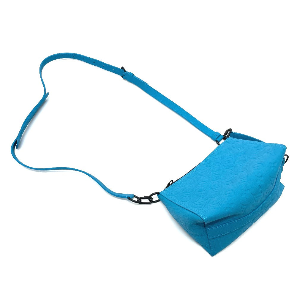 LOUIS VUITTON M55925 モノグラムアンプラント トリアングル メッセンジャー カバン 2WAY ショルダーバッグ モノグラムアンプラントレザー メンズ ターコイズ ブルー