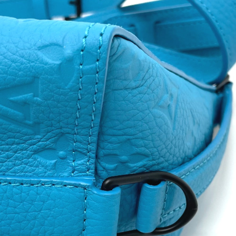 LOUIS VUITTON M55925 モノグラムアンプラント トリアングル メッセンジャー カバン 2WAY ショルダーバッグ モノグラムアンプラントレザー メンズ ターコイズ ブルー
