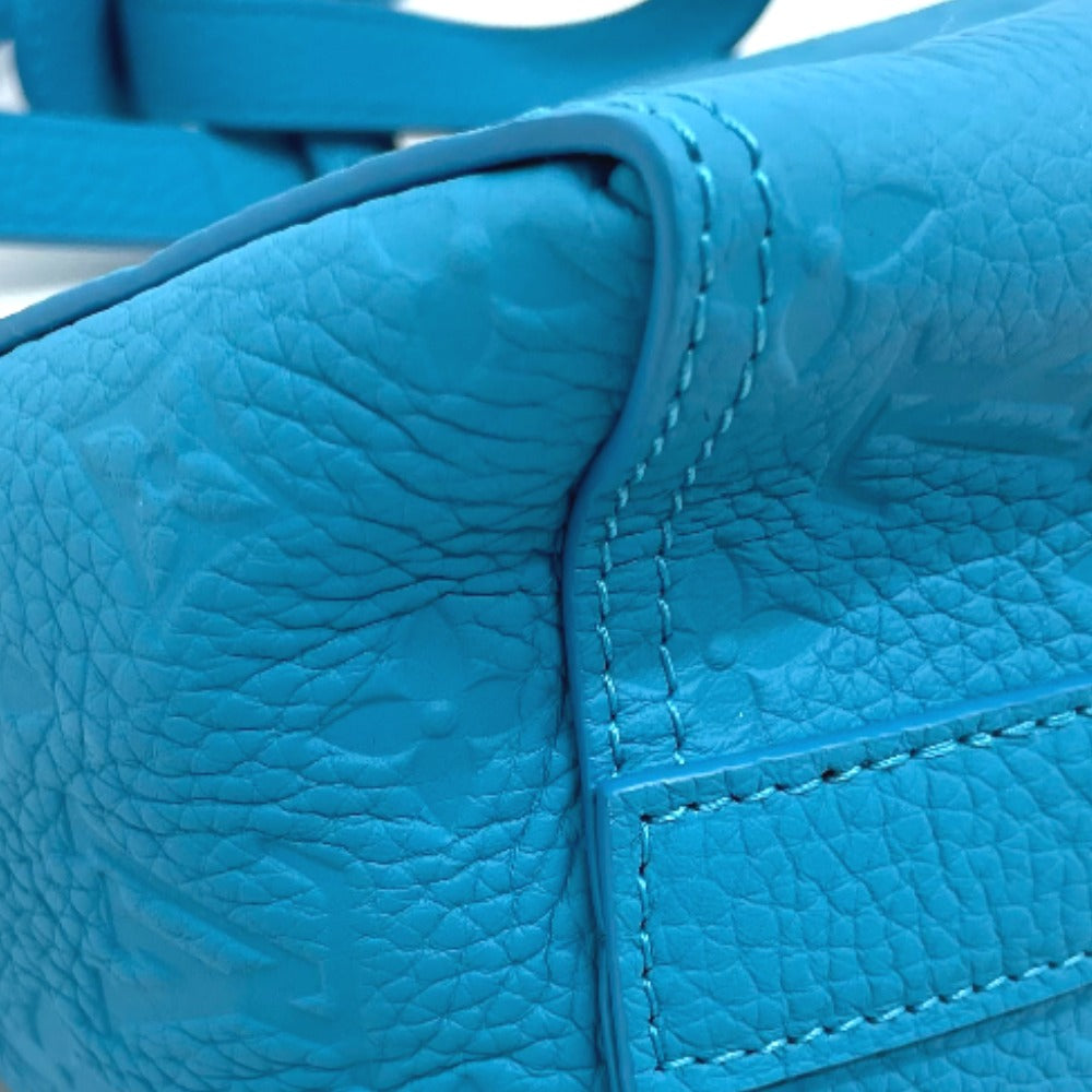 LOUIS VUITTON M55925 モノグラムアンプラント トリアングル メッセンジャー カバン 2WAY ショルダーバッグ モノグラムアンプラントレザー メンズ ターコイズ ブルー