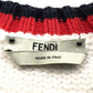 FENDI FAE137 Logo Pullover Knit Sweater, FILA Collaboration, Cotton, White, Women's