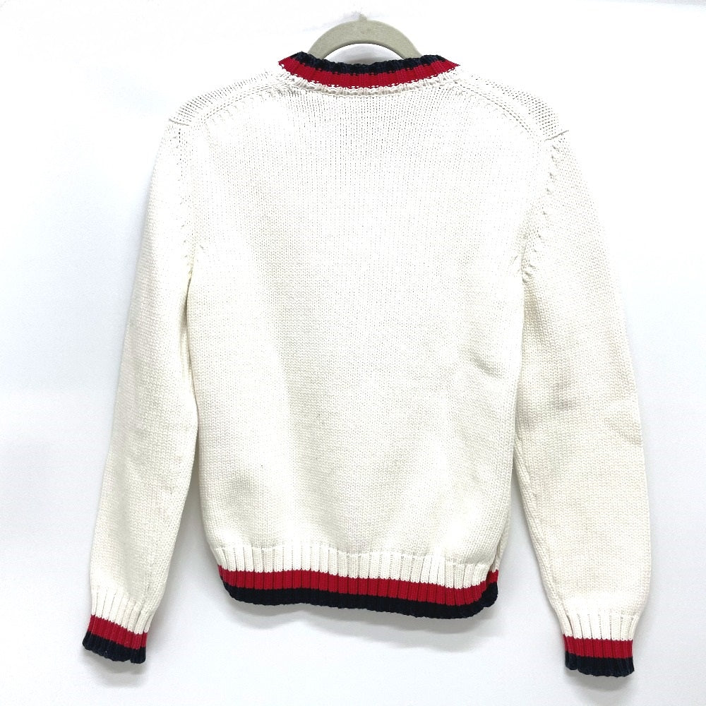 FENDI FAE137 Logo Pullover Knit Sweater, FILA Collaboration, Cotton, White, Women's