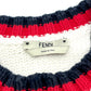 FENDI FAE137 Logo Pullover Knit Sweater, FILA Collaboration, Cotton, White, Women's