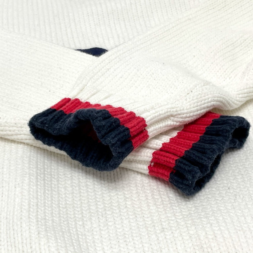 FENDI FAE137 Logo Pullover Knit Sweater, FILA Collaboration, Cotton, White, Women's