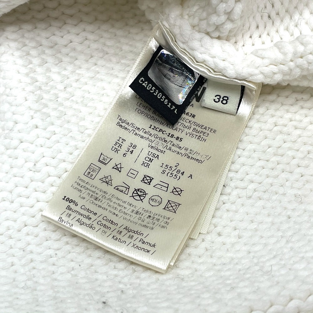 FENDI FAE137 Logo Pullover Knit Sweater, FILA Collaboration, Cotton, White, Women's