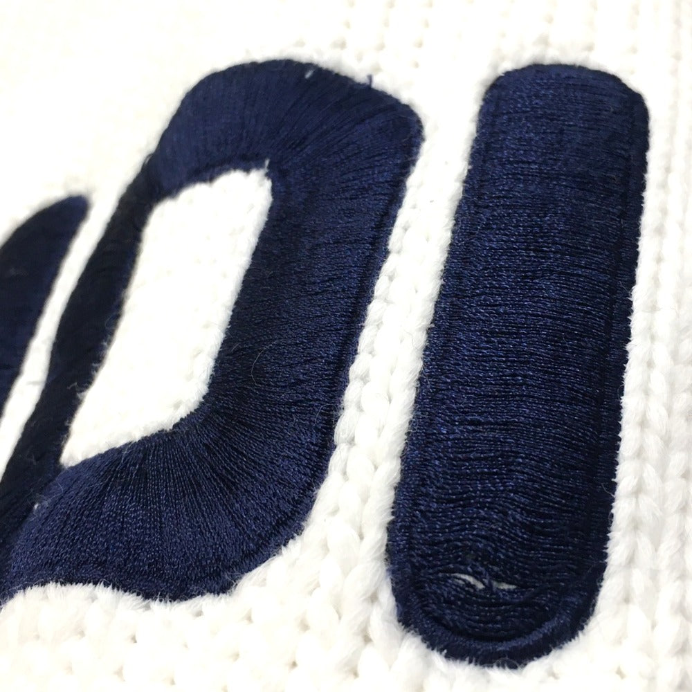 FENDI FAE137 Logo Pullover Knit Sweater, FILA Collaboration, Cotton, White, Women's