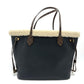 LOUIS VUITTON M56960 Shearling Monogram Flower LV Initial Neverfull MM Fluffy Shoulder Bag Tote Bag in Calf Leather, Black