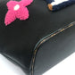 LOUIS VUITTON M56960 Shearling Monogram Flower LV Initial Neverfull MM Fluffy Shoulder Bag Tote Bag in Calf Leather, Black