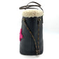 LOUIS VUITTON M56960 Shearling Monogram Flower LV Initial Neverfull MM Fluffy Shoulder Bag Tote Bag in Calf Leather, Black