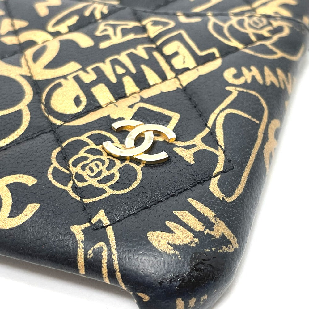 CHANEL Camellia CC Coco Mark Matelasse iPhone X &amp; XS 2019AW Calfskin Case, Women's, Black and Gold