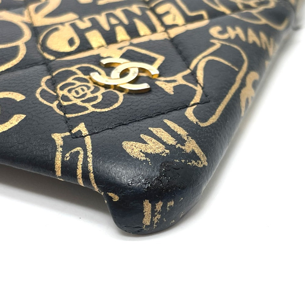 CHANEL Camellia CC Coco Mark Matelasse iPhone X &amp; XS 2019AW Calfskin Case, Women's, Black and Gold