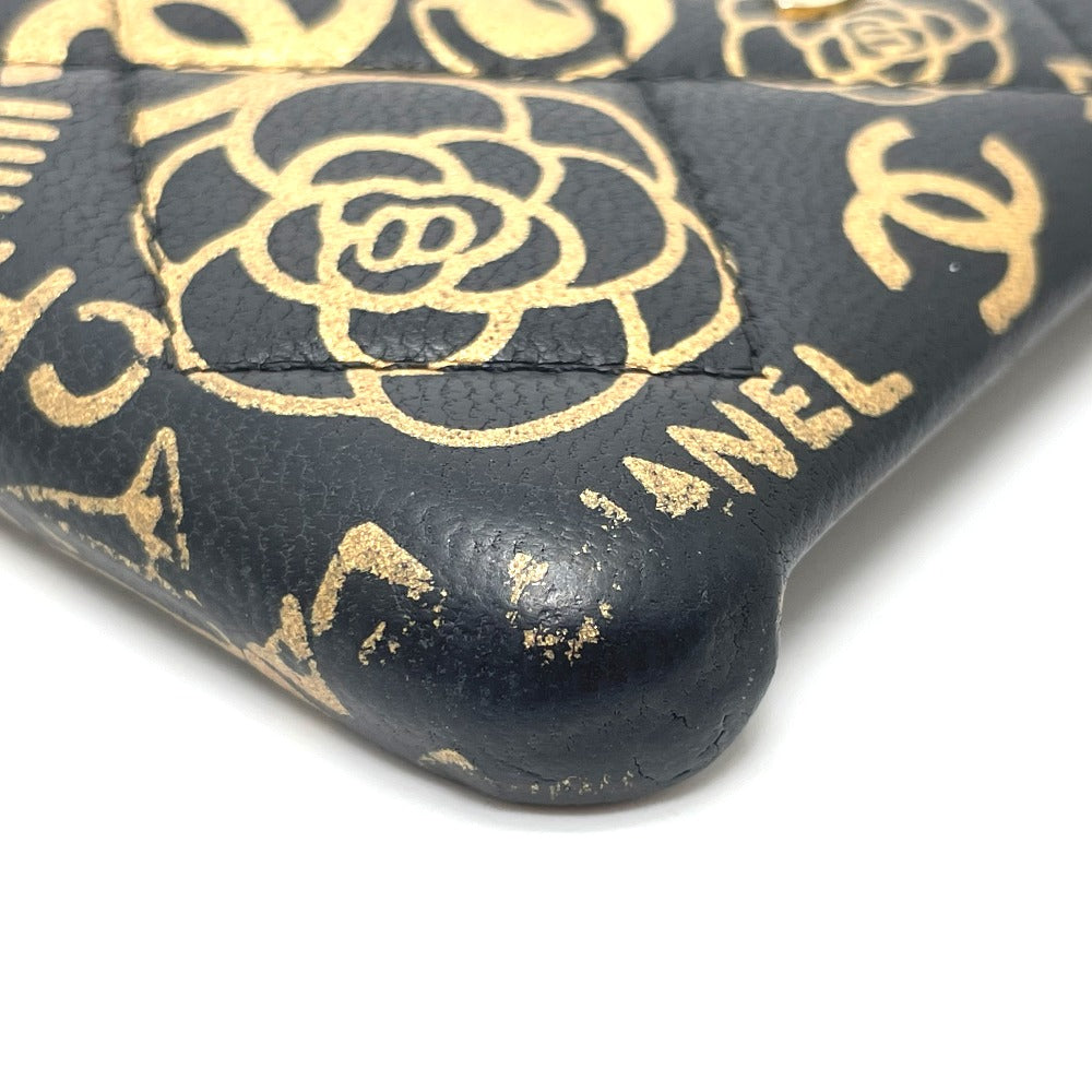 CHANEL Camellia CC Coco Mark Matelasse iPhone X &amp; XS 2019AW Calfskin Case, Women's, Black and Gold