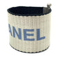 CHANEL Logo 99S Vintage Nylon Bracelet for Women, Silver and Blue