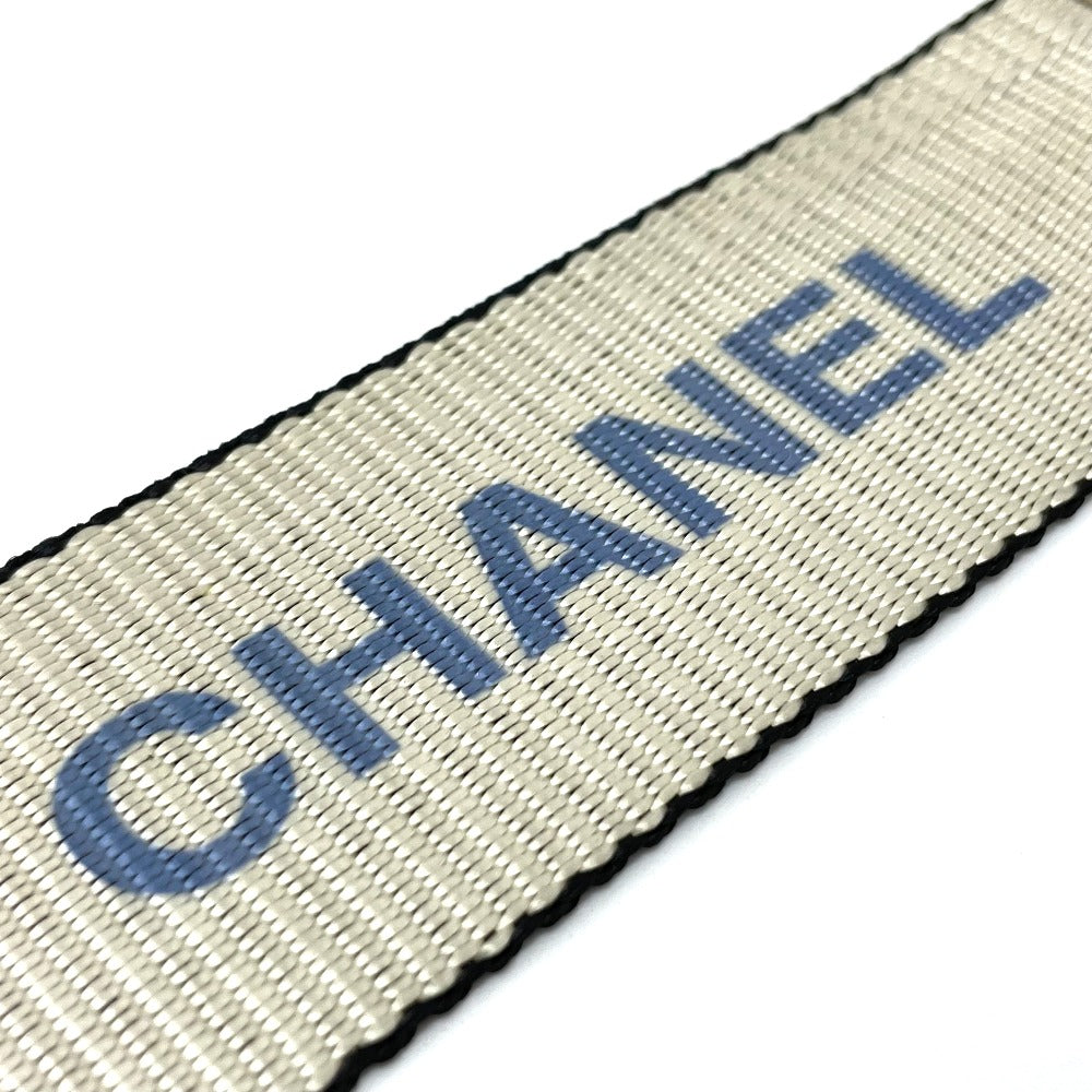 CHANEL Logo 99S Vintage Nylon Bracelet for Women, Silver and Blue