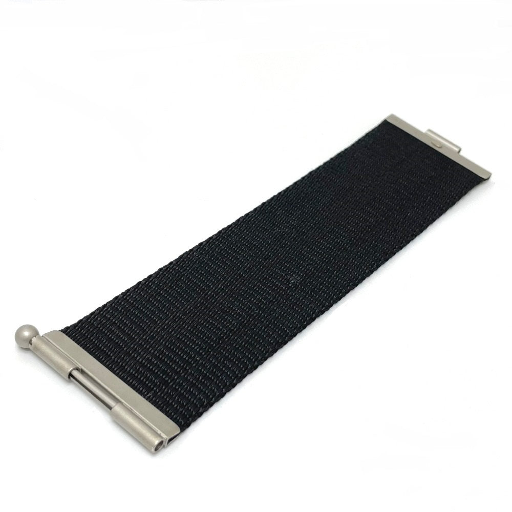 CHANEL Logo 99S Vintage Nylon Bracelet for Women, Silver and Blue