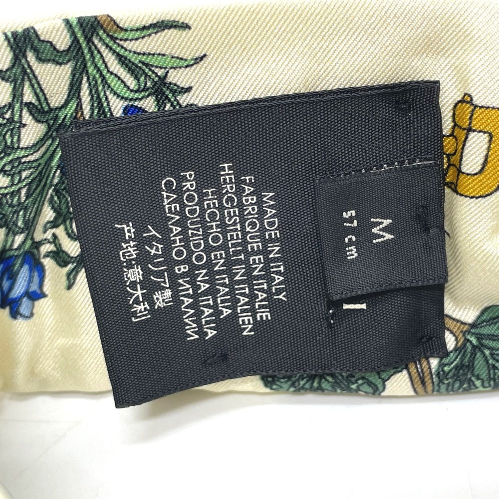 GUCCI 플라워 반다나 헤어밴드 실크 여성용 아이보리