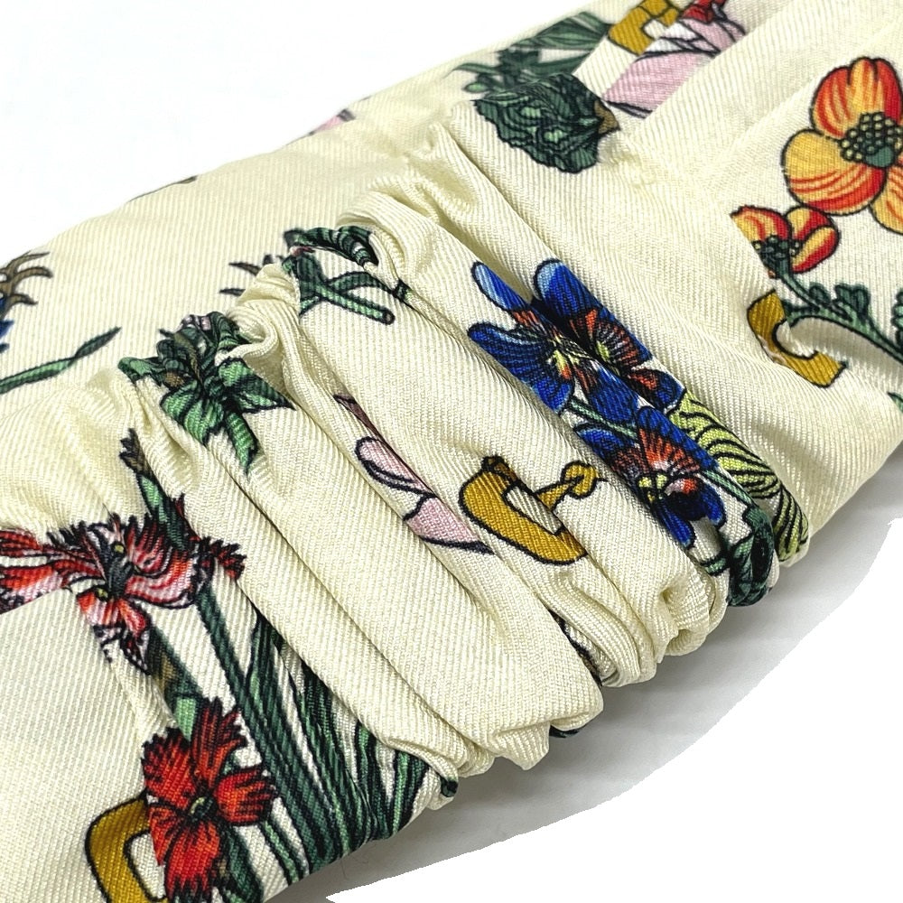 GUCCI 플라워 반다나 헤어밴드 실크 여성용 아이보리