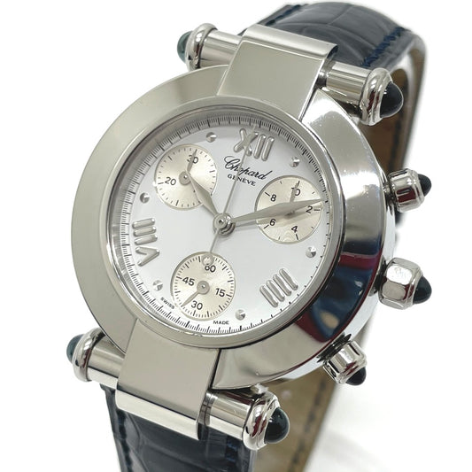 Chopard 38/8378-23 Imperial Chronograp Quartz 시계 SS/가죽 벨트 숙녀