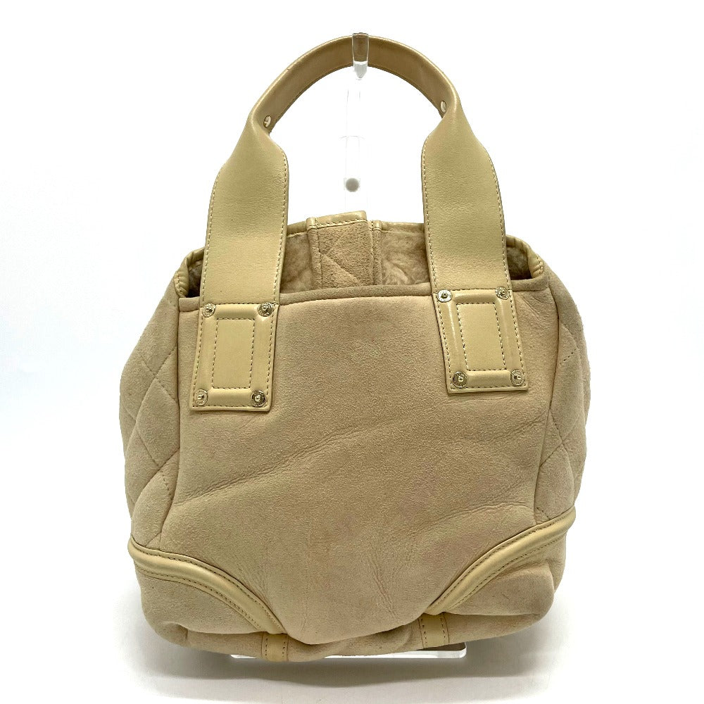 CHANEL CC Coco Mark Fluffy Bag Handbag Mouton Women's Beige x Gold Hardware