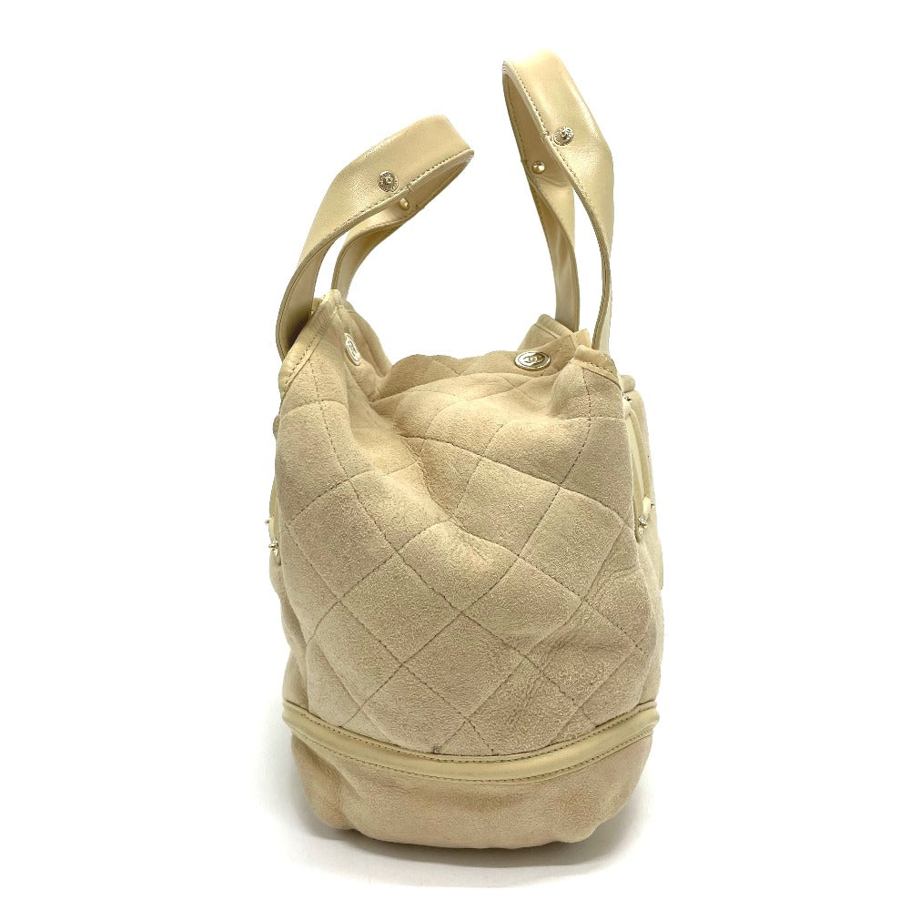 CHANEL CC Coco Mark Fluffy Bag Handbag Mouton Women's Beige x Gold Hardware