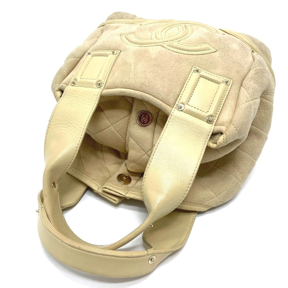 CHANEL CC Coco Mark Fluffy Bag Handbag Mouton Women's Beige x Gold Hardware