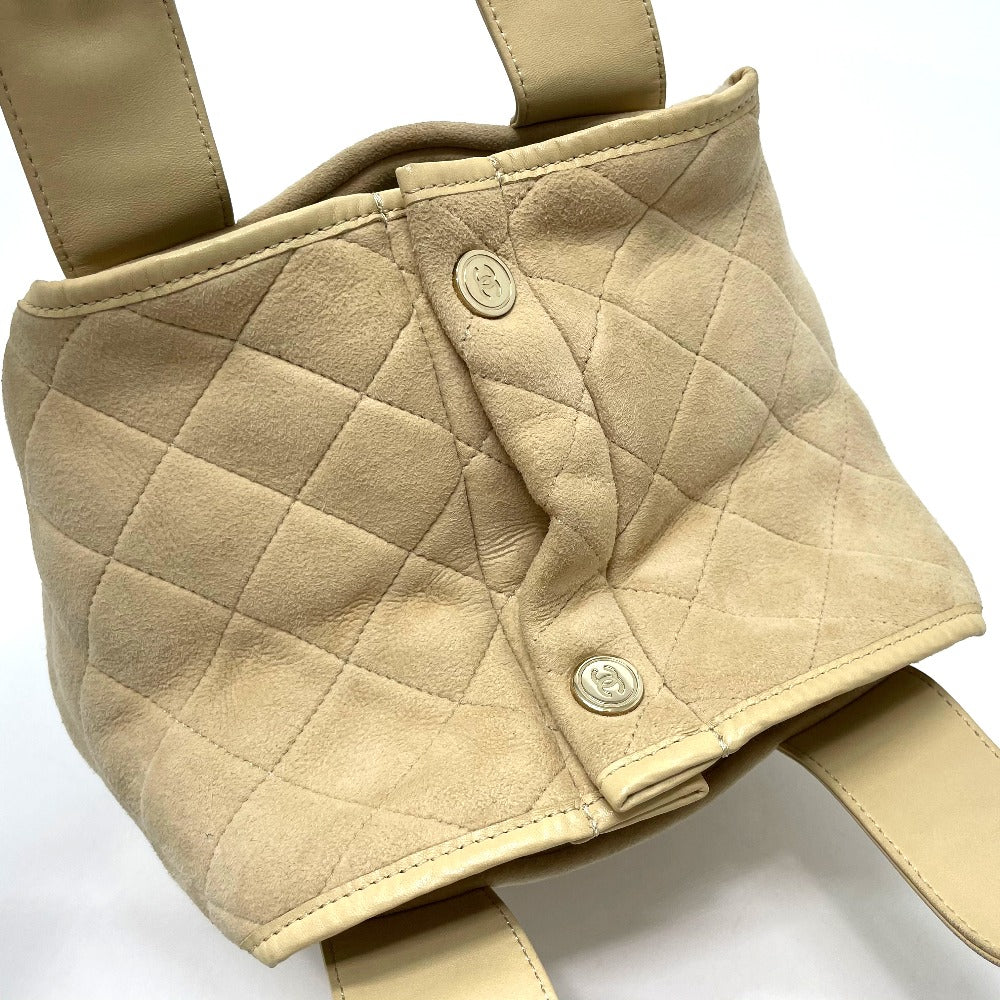 CHANEL CC Coco Mark Fluffy Bag Handbag Mouton Women's Beige x Gold Hardware