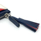 CHANEL CC Coco Mark Fringe Wallet Card Case Lambskin Women's Blue/White/Red