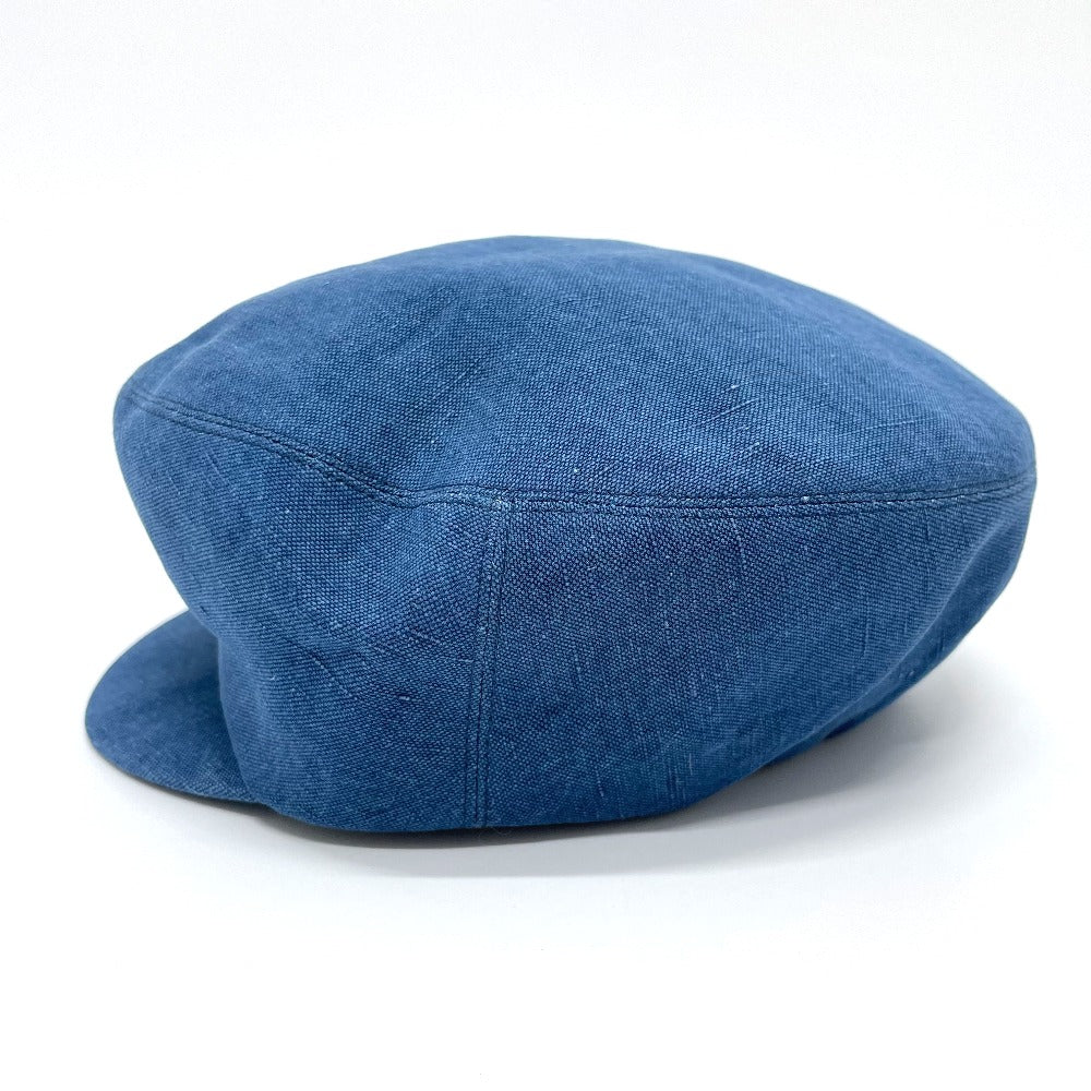 HERMES Newsboy Hat, Linen, Women's, Blue